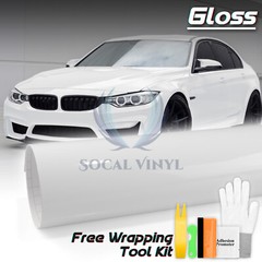 Gloss White Glossy Vinyl Car Wrap Sticker Decal Sheet Film DIY Bubble Free