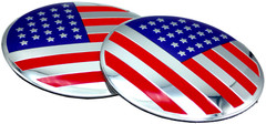 2x American Flag Sticker Decal Fender Emblem Aluminum Dome Shape Car Truck 2.20″