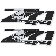 GOLD HOOK Chevy Z71 4×4 Off Road Decals, Punisher Edition Stickers for Truck, 2