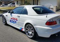 (2) 22×9″ Iconic M Sport Flag Tri-Color Decal Stickers For BMW Side Doors, Hood