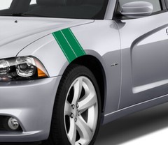 Dual 7″ Wide Fender Stripe Hash Mark Decal Universal Fit 22″ Long for both sides