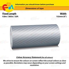 CARBON FIBER SILVER 6″ PIN STRIPE Car Model Motorcycle TAPE Vinyl Sticker 152mm