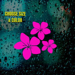 Plumeria Flower Decal | Hawaiian Hibiscus Car Sticker | Choose Size & Color