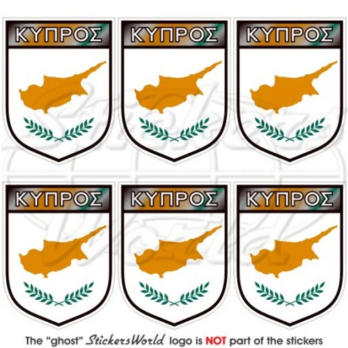 CYPRUS Cypriot Shield 40mm (1.6″) Vinyl Stickers Decals x6