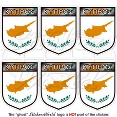 CYPRUS Cypriot Shield 40mm (1.6″) Vinyl Stickers Decals x6