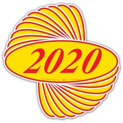 EZ-Line Car Dealer Oval Model Year Stickers Large Windshield Stickers Red Yellow