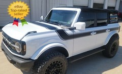 2021 22 23 24 FOR FORD BRONCO Retro Vinyl Graphic Decal Stripe Kit MATTE BLACK