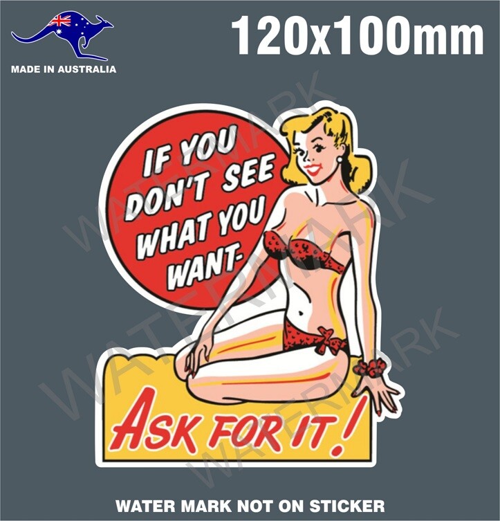 IF YOU DON’T SEE WHAT YOU WANT STICKER VINTAGE OLD SCHOOL FUNNY SHOP STICKERS