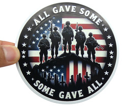 ALUMINUM All Gave Some Decal Sticker – Patriotic, Army, Military, Veteran 3.5″