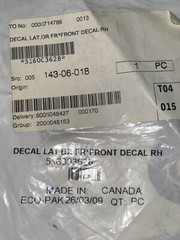 NEW Ski-Doo OEM, Right Hand, Front Lower Decal 516003628