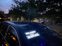 LED Delivery Driver Car Sign Lighted Acrylic Window Sticker for Delivery Vehicle