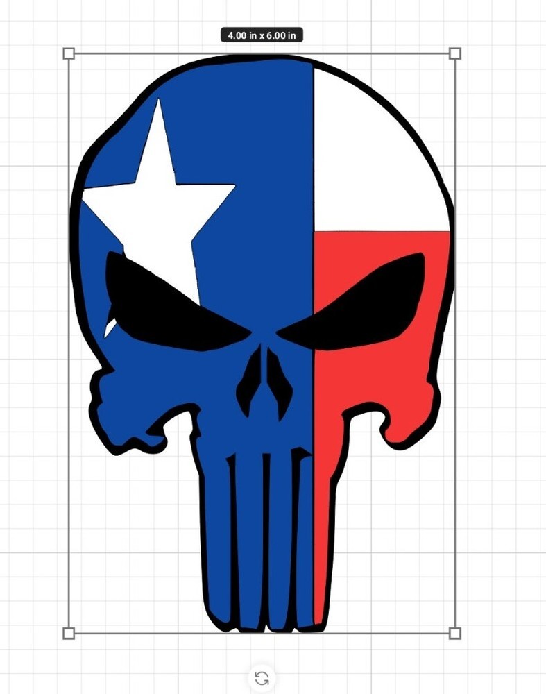 Punisher Texas Flag Custom Bumper Sticker Vinyl Decal 4×6 Inches!