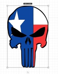 Punisher Texas Flag Custom Bumper Sticker Vinyl Decal 4×6 Inches!