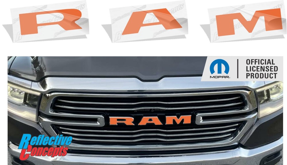 RAM Grille Emblem Overlay Decal Sticker – Fits 2019-2024 Ram 1500