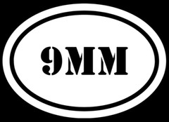9MM Decal 5.75″ x 4″ – For Indoor/Outdoor Use – Permanent Vinyl