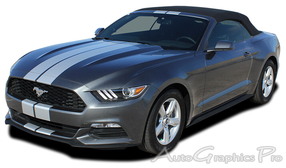 2015-2017 Ford Mustang SLIM RACING STRIPES 7 Inch Wide Hood 3M Pro Vinyl Decals