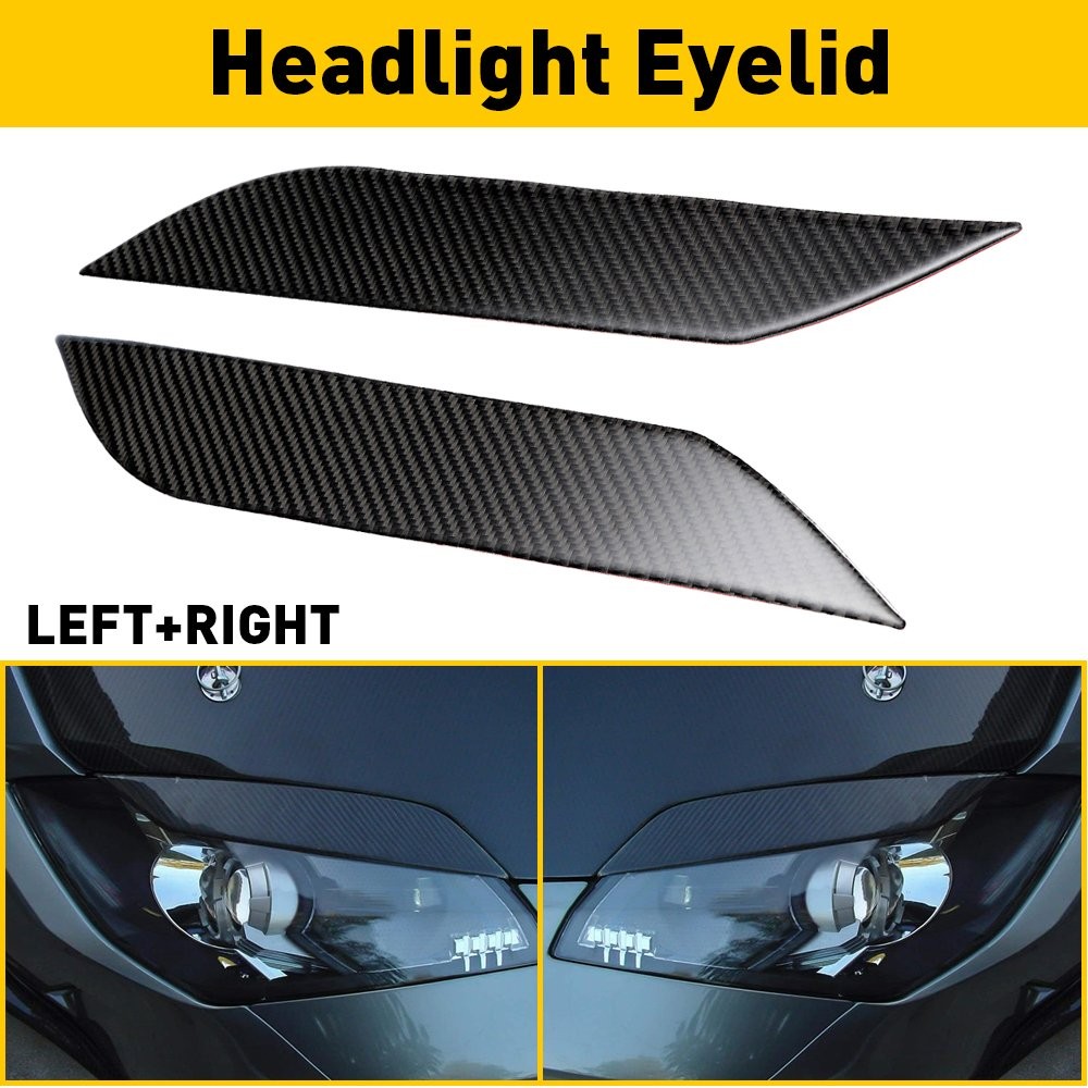 2/4x 2003-2009 Fits 350Z Headlight NISSAN Eyelids Cover Trim Eyebrow Carbon Fibe