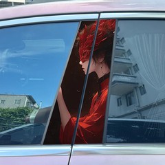 2pcs Chinese Style Red Bride Car Door B Pillar Decals Center Column Sticker