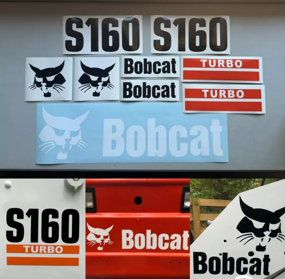 Bobcat S160 (SET OF 7) Skid Steer Replacement Aftermarket Vinyl Decal Sticker