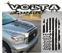Vinyl Hood Decal Fits: Toyota Tundra 2007-2013 Trucks – Distressed American Flag
