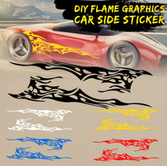 Car Body Decal Vinyl Flame Graphics Side Sticker Waterproof Racing Sport Decals