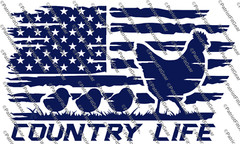 Chicken, Country Life, Hen, Chicks, Flag, Fowl, Poultry Farm, Custom Vinyl Decal