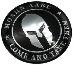 1x Metal Molon Labe Decal Spartan Sticker Emblem Badge Car Truck 2.2″ Dome Shape