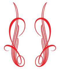 Hot Rod Pinstriping Decals – Set of 2 – 10″ x 3.25″ – Free shipping – 1 color