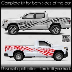 Side Claw Ripped Stripes Decals For Chevrolet Silverado Colorado S10 WT LT EV