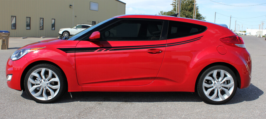 FOR: Hyundai Veloster RUSH Vinyl Graphics Kit Decals Pin Stripes 11-2017 by AGP