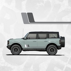 Racing Retro Side Stripe Decal – Ford Bronco Compatible – Universal fit