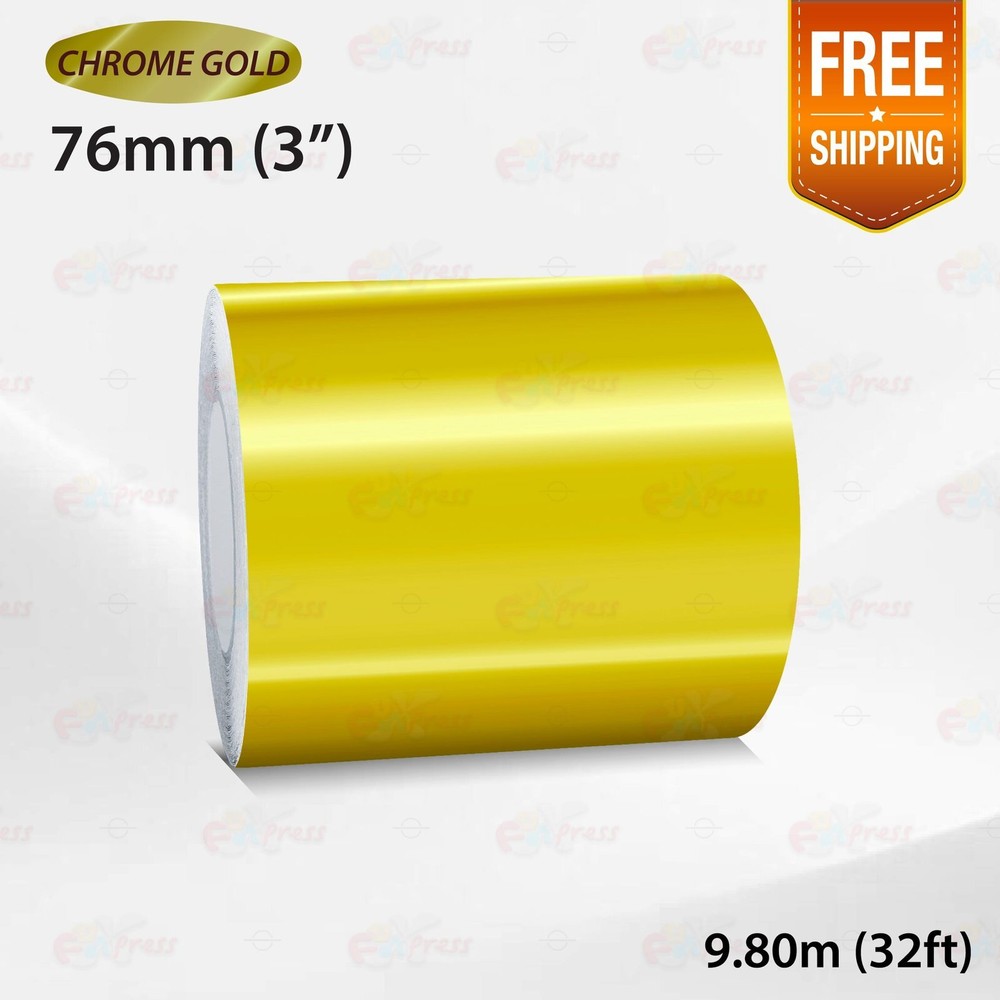 CHROME GOLD 3″ 76mm PIN STRIPE Car Model Streamline TAPE Decal Vinyl Sticker
