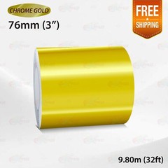 CHROME GOLD 3″ 76mm PIN STRIPE Car Model Streamline TAPE Decal Vinyl Sticker