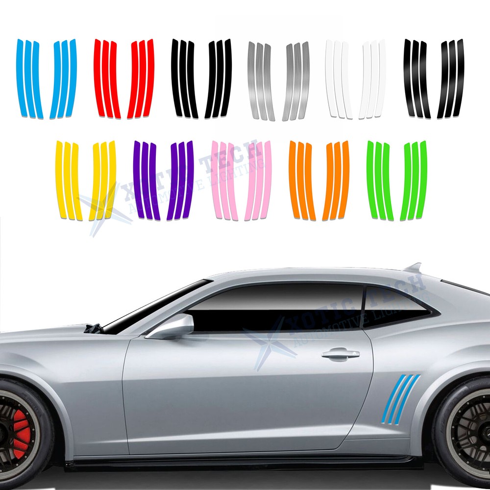 For Chevy Camaro 2010 2011 2012 2013 2014 2015 Side Vent Stripe Decal Insert 6pc