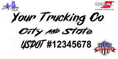 COMMERCIAL TRUCK USDOT DOOR DECALS 2X CUSTOM CITY STATE VINYL MADE IS USA
