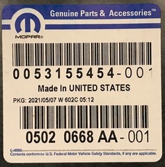 New OEM Mopar Right REAR Door Applique 08-16 Chrysler Town & Country 05020668AA