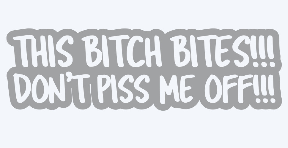 Funny Sticker This Bitch Bites Car Van Laptop Bumper Window Vinyl Novelty Decal