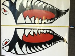 2x 41” Shark Mouth Tooth Teeth Sticker Vinyl Exterior Decal For Car Side Door