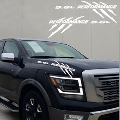 2pcs 5.6L PERFORMANCE for Nissan Titan Endurance Pro-4x Truck Hood decals emblem