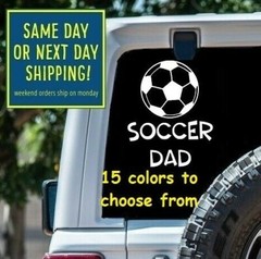 8 Sizes SOCCER DAD Car Window DECAL STICKER MacBook Laptop Tablet iPad Gift