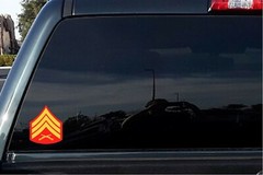 USMC Marine E-5 SGT Rank Insignia SET Red Yellow Printed / Laminated 3.25″ x 4″