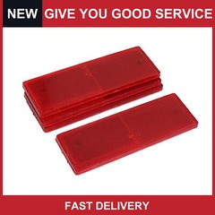 Universal Car Plastic Stick-On Reflective Rectangle Reflector Red Pack of 4