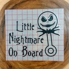 Little Nightmare on Board Vinyl Decal Funny Baby Family Sticker Car SUV Window