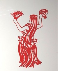 CUSTOM ORDER ~22″ INCH HAWAIIAN HULA DANCER GIRL Vinyl decal Sticker