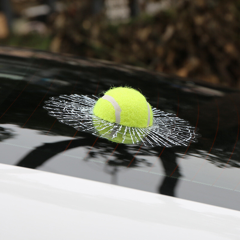 3D CREATIVE CAR STICKERS THREE-DIMENSIONAL FUN TENNIS BASEBALL CAR REAR WINDOW