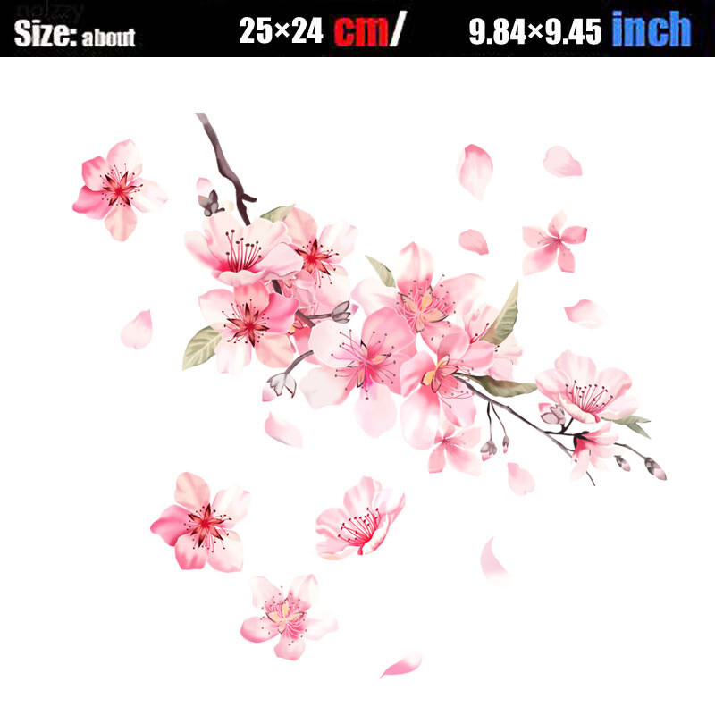 Pink Cherry Blossom Vinyl Car Sticker Auto Flower Decal Windshield Window Bumper