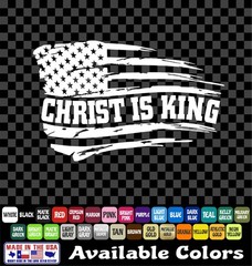 Christ Is King Flag Sticker Vinyl Decal