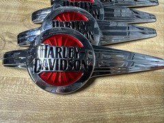 Harley-Davidson Heritage Softail Tank Emblem Chrome Red And Black Left Side