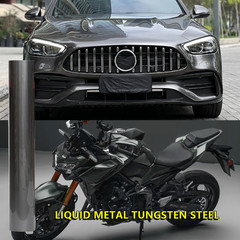 Tungsten Steel Gray Vinyl Wrap 5FTx50FT Liquid Metallic Satin Brushed Steel Grey