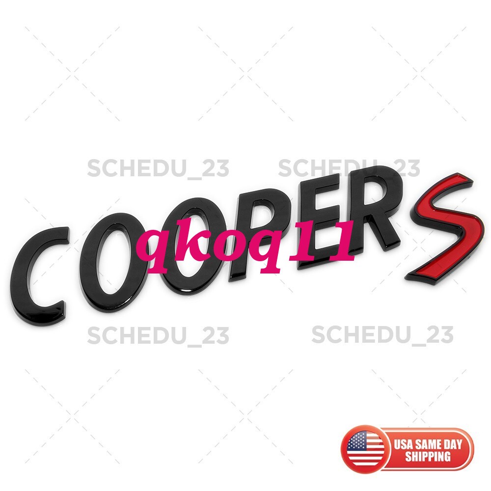 MINI Cooper S Gloss Black Rear Trunk Boot Emblem Badge Logo Lettering Sport